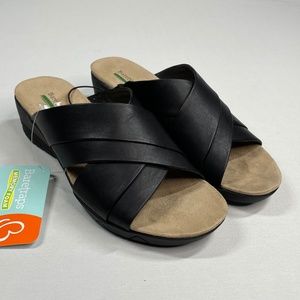 BARETRAPS WEDGE SANDALS! WOMENS 8.5! shoes black brown